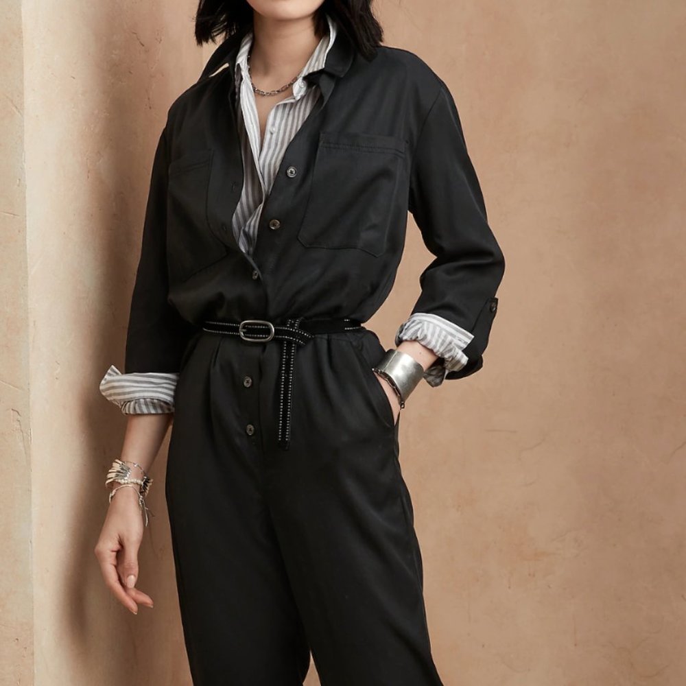 Black Banana Republic TENCEL BOILER JUMPSUIT Size 6